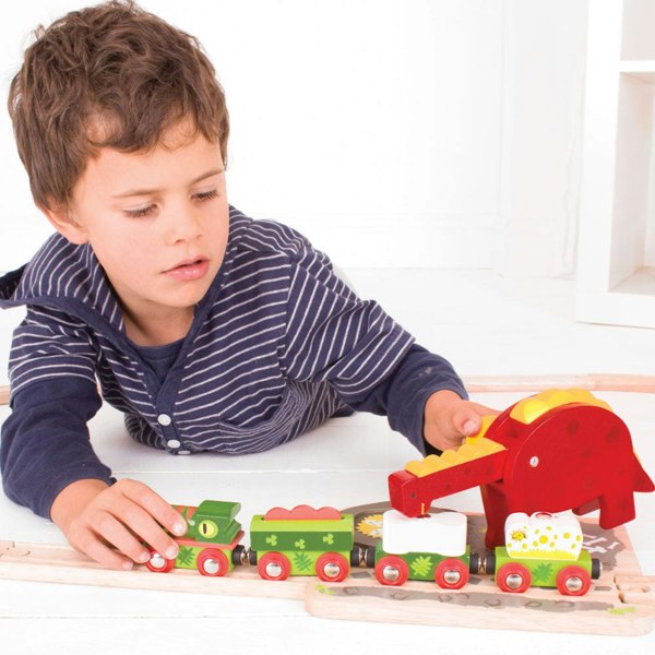 Bigjigs Rail Wooden Dinosaur Crane (Train Sold Separately)