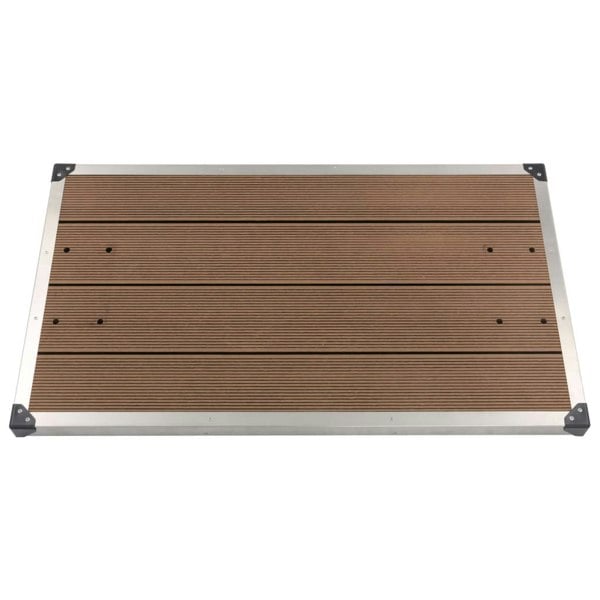 Berkfield Outdoor Shower Tray WPC Stainless Steel 110x62 cm Brown