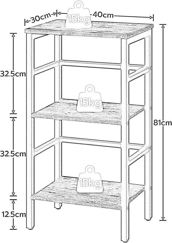 Rafaelo Mobilia 3-Layer Bookshelf