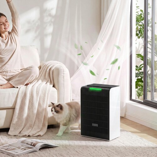 HOMCOM Air Purifier for Home Bedroom, H13 HEPA Filter, Pet Air Cleaner