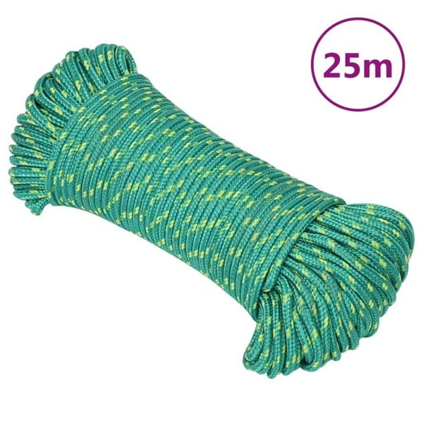 Berkfield Boat Rope Green 5 mm 25 m Polypropylene