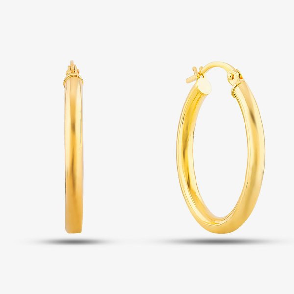 T. H. Baker 9ct Yellow Gold Oval Creole Earrings UER068Y