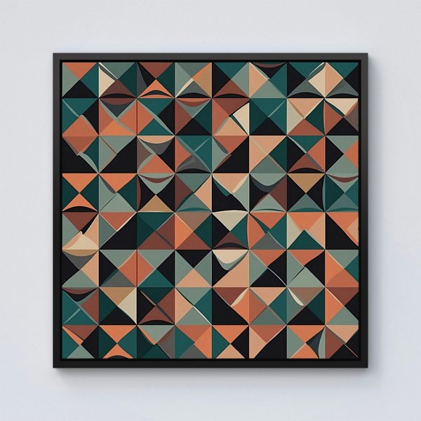 Warren Reed Geometric Print Pattern Framed Canvas