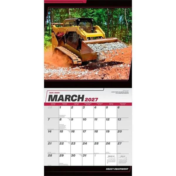 Heavy Equipment Calendar 2027, Wall Calendars, Month To View, Transport, Gift