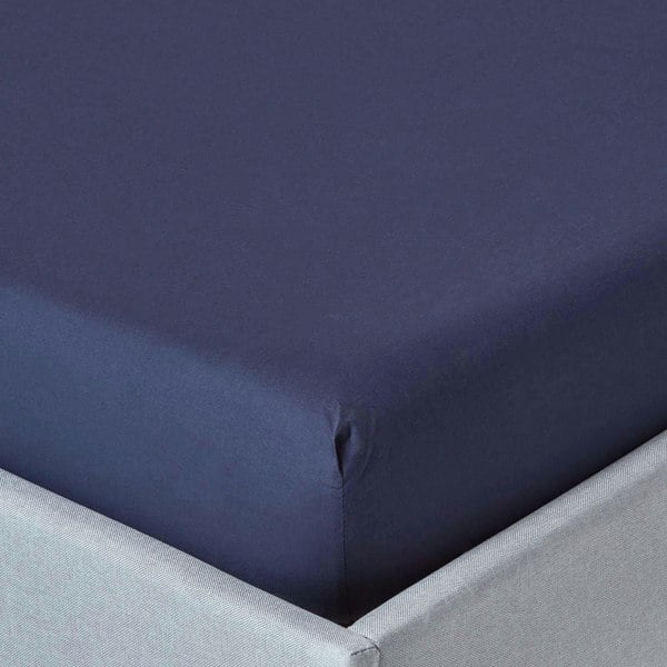 HOMESCAPES Crisp & Cool 200 TC Egyptian Cotton Percale Fitted Sheet – 30 cm Deep