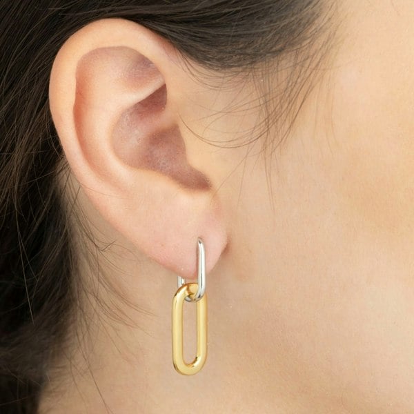 Gold Trip Two Tone U Hoop Convertible Earrings