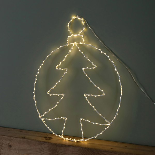 Samuel Alexander 48cm x 38cm Light up Hanging Christmas Tree Bauble with 250 Warm White LEDs