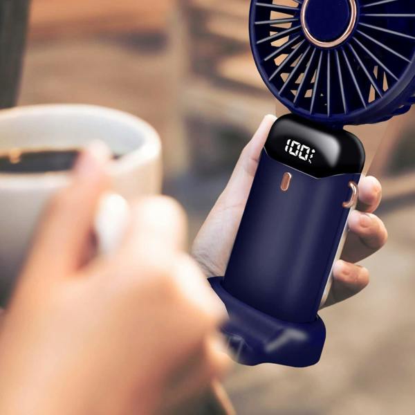 Dyzi 2 in 1 Portable Mini Handheld Desk Fan USB C Rechargeable Purple