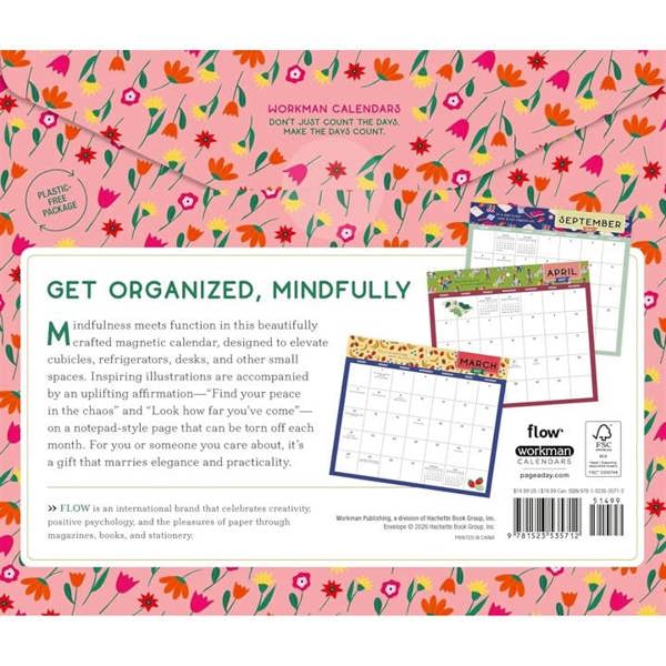 Go With the Flow Magnetic Desk Pad 2027, Desk Calendars, Month To View, Lifestyle, Gift