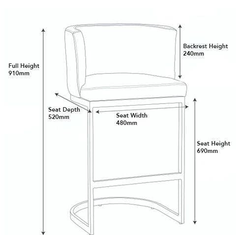 Lamboro Velino Velvet Kitchen Bar Stools, Matt Black Cantilever Frame, Seat With Backrest, Breakfast & Home Bar Stool - Blue