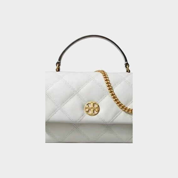 Tory Burch Willa Glazed Mini Top Handle Bag White