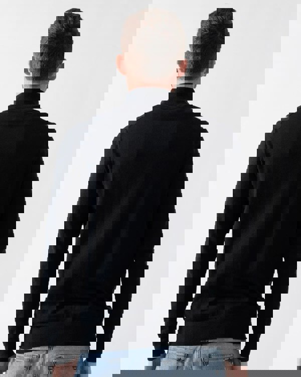 GANT Mens Classic Cotton Half Zip Jumper - 5 Black - CHO - Designer Mens Jumpers