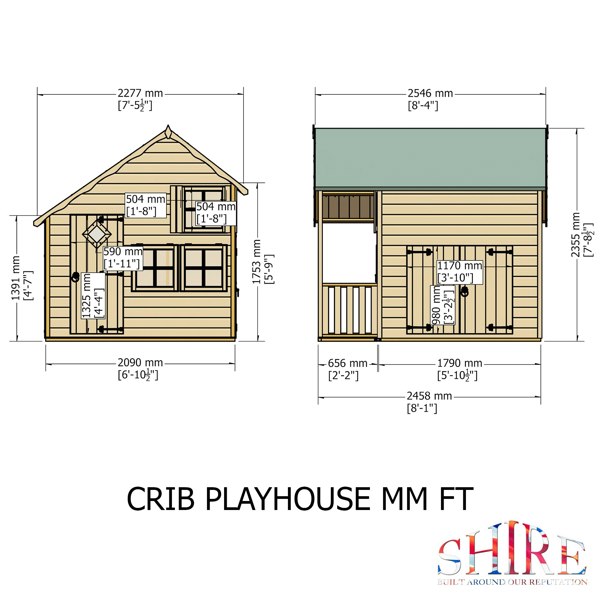 Shire Crib 7x6 Shiplap Children's Playhouse