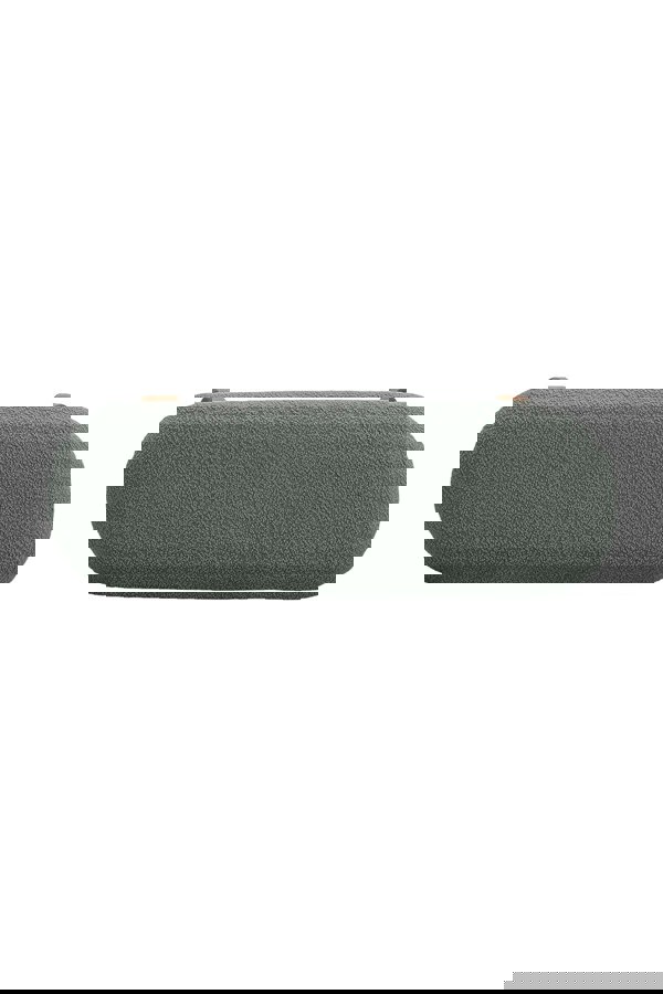 Living and Home Grey Polar Fleece Oval Shaped Bench Entryway Shoe Changing Stool