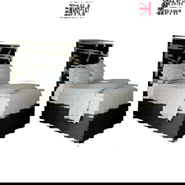 Casa Magna Arabella Upholstered Soft Velvet Metal Bed Frame - Black