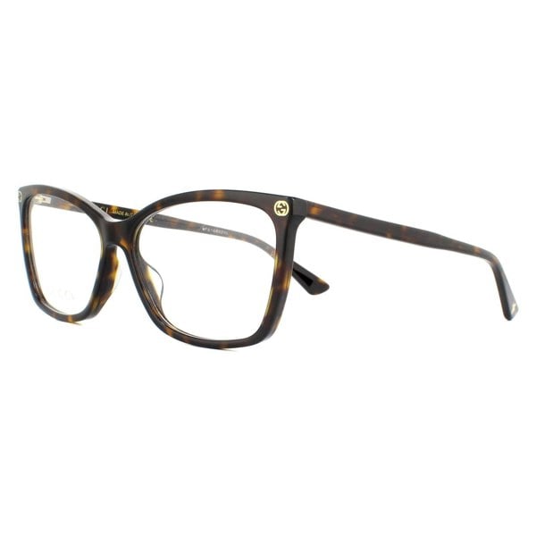 Gucci Glasses Frames GG0025O 002 Dark Havana Women