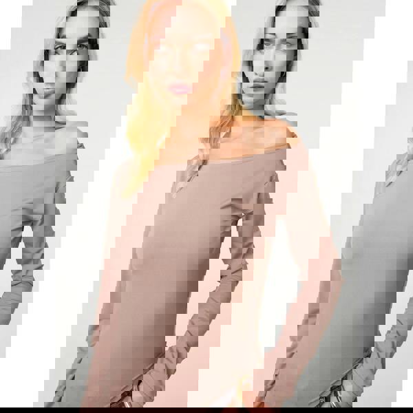 Pink Vanilla Off Shoulder Asymmetric Hem Top