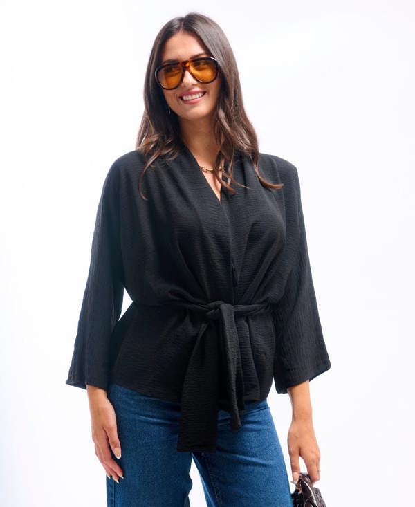 Needs No Label Black Soft Belted Jacket