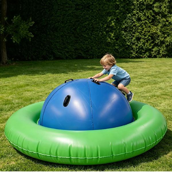 Gr8 Garden 88" Kids Inflatable Dome Rocker Bouncer Outdoor Garden Climbing & Seesaw Pool Play Toy