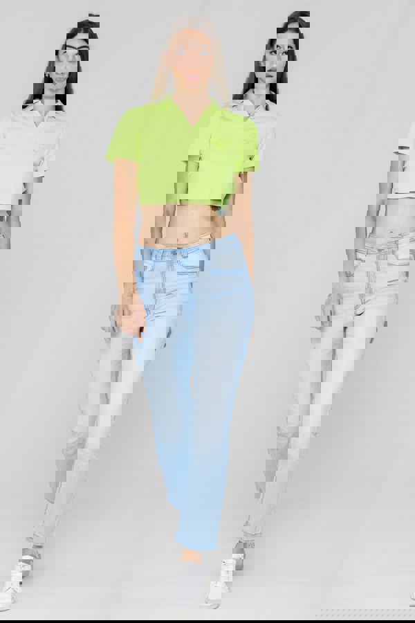 ENORSIA Mid Waist Ankle Length Jeans