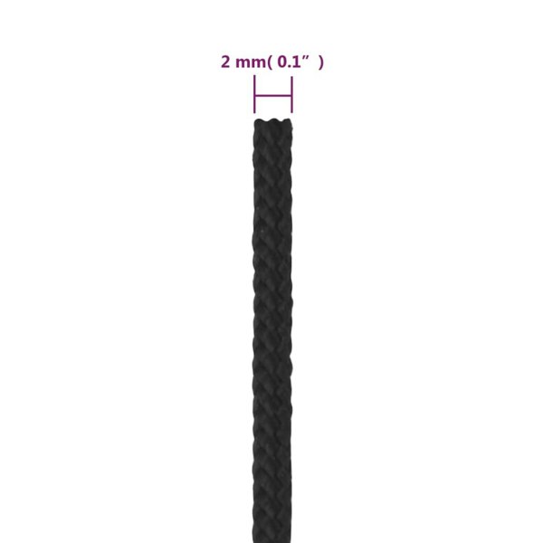 Berkfield Boat Rope Full Black 2 mm 500 m Polypropylene