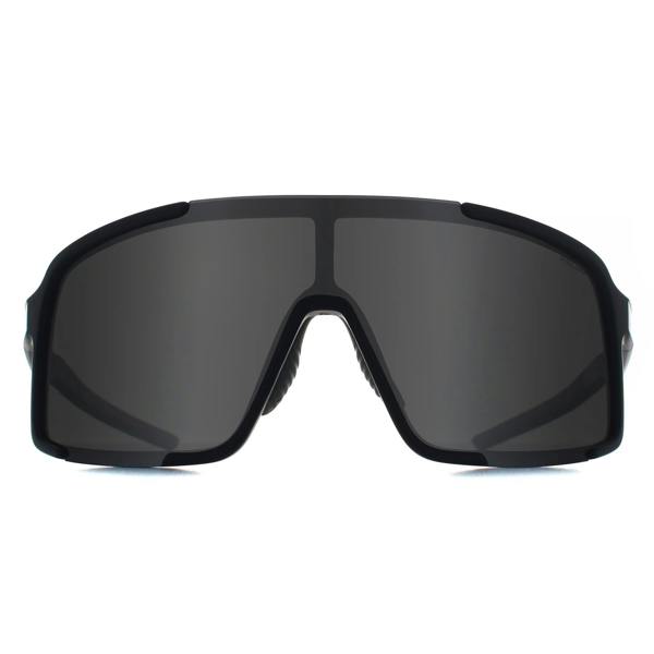 Relay Shield Unisex Matte Black and Grey Silver Mirror Polarized Endgame Sunglasses