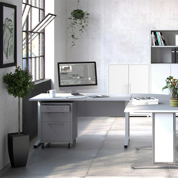 Furniture To Go Prima Bookcase 2 Shelves with 2 Doors in White