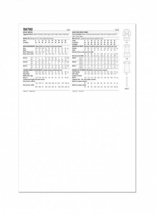 Simplicity Sewing Pattern 9780, Dresses for Women, H5 (6-8-10-12-14) - Easy