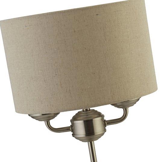 Lighting Collection Fulford Brushed Silver & Linen Shade Table Lamp