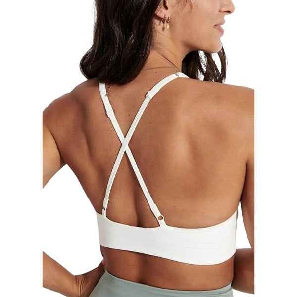 Girlfriend Collective Womens/Ladies Topanga Cross Back Bra - Ivory