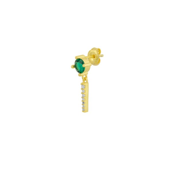 Spero London Sterling Silver Green Gemstone Spike Charm Sodalite Single Earring