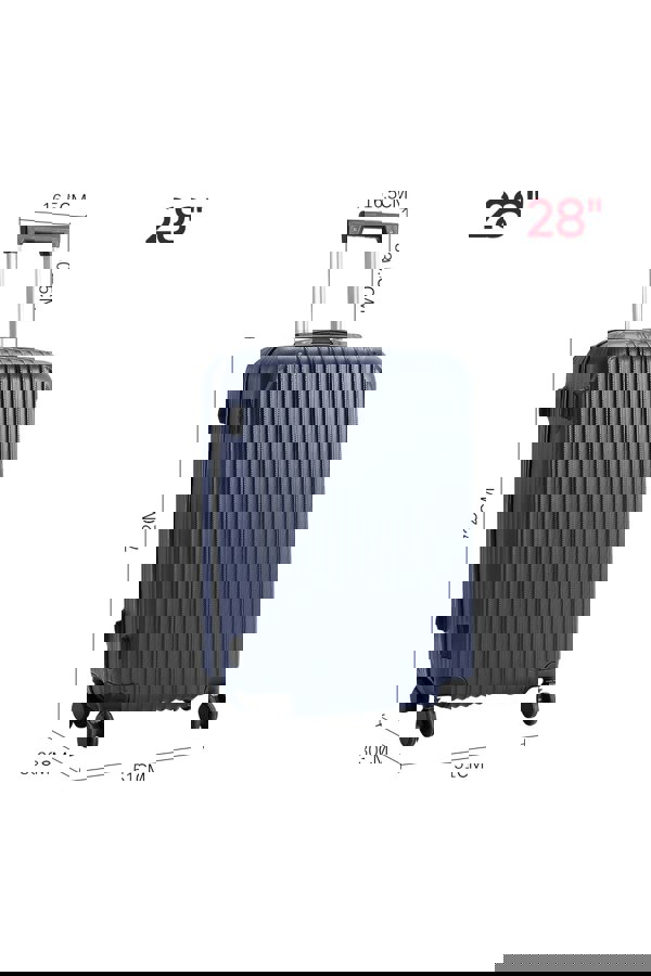 Living and Home Hardshell Spinner Wheel Luggage Travel Suitcase, 28" Blue