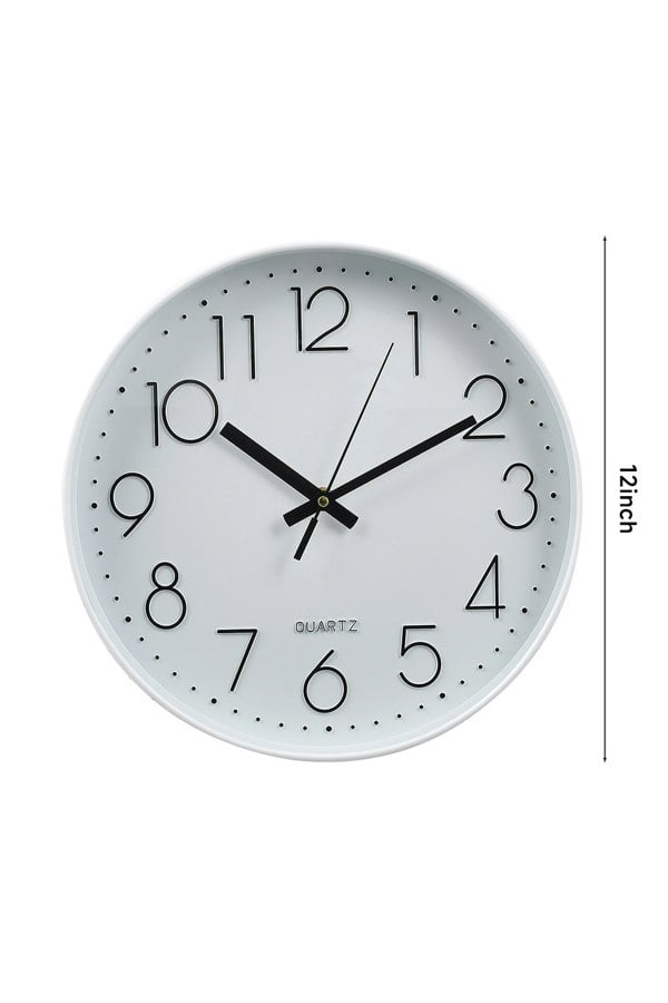 Living and Home 12 Inch Non-Ticking Wall Clock