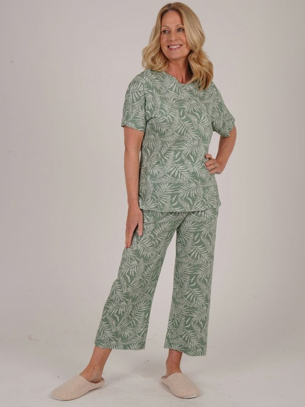 TIGI-Wear Fern Ivory Leaf Pyjama Trouser