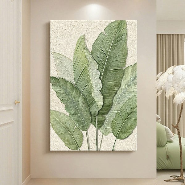 Rit Concept Green Leaves Framed Wall Art Print Multiple Size