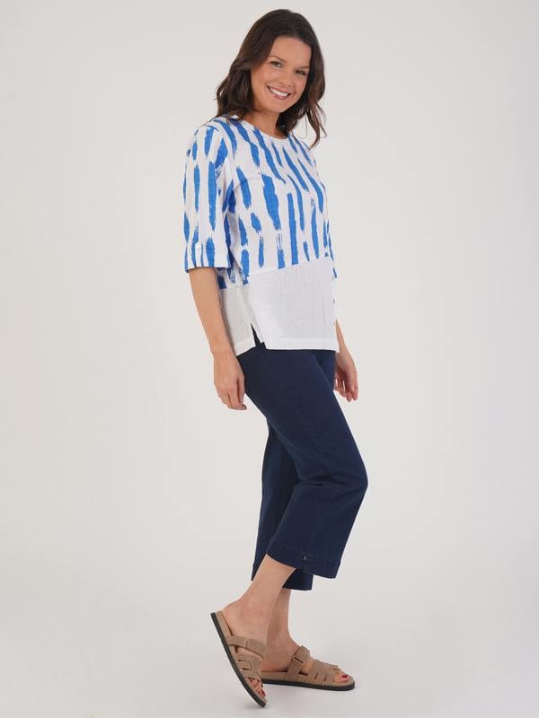 VIZ-A-VIZ Brushstroke Printed Top