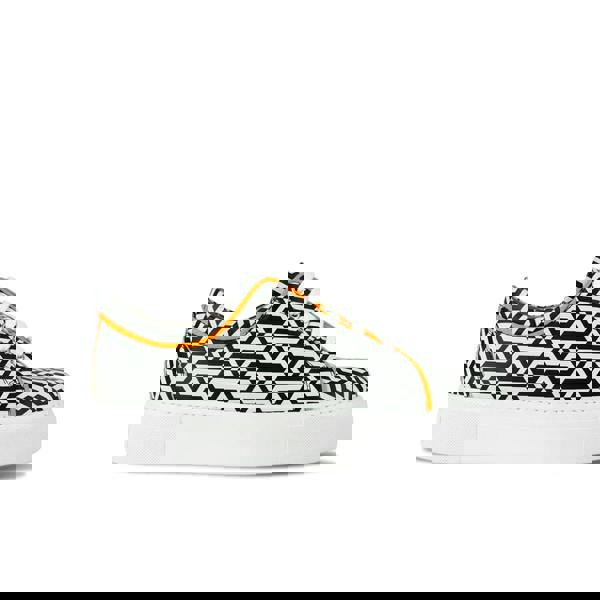 Embassy London Camila - Orange & Hexa Print - Women’s Chunky Leather Platform Trainer