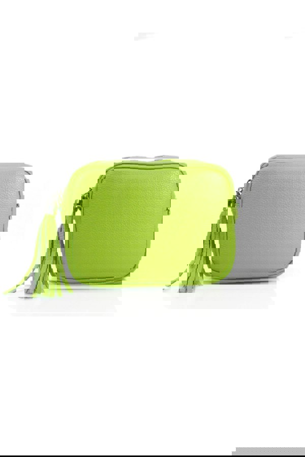 Kitise Tassel Charm Genuine Italian Leather Camera Handbag Crossbody Bag