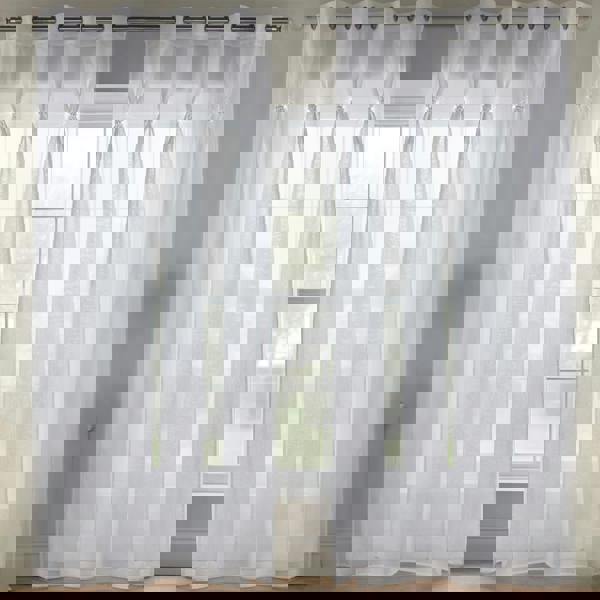 Luxury Living Linen Look Voile Ring Top Curtain Pair