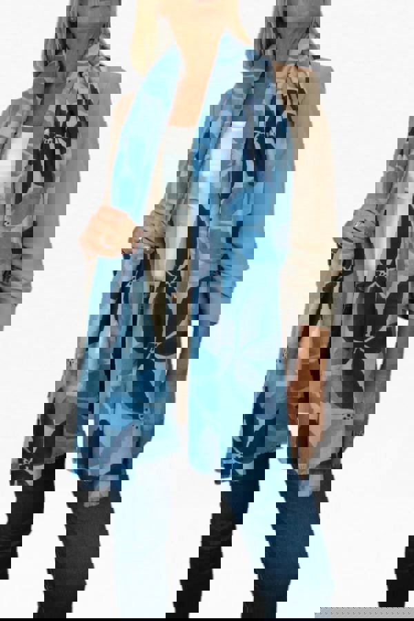 Paulo Due Large Leaf Design Wool Blend Pashmina Scarf