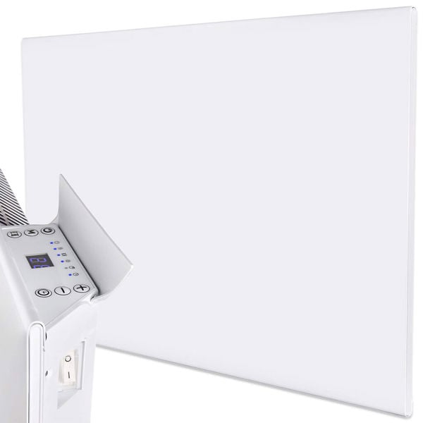 MYLEK Wall Mounted Slimline White Panel Heater 1500w Daily and Weekly Timer, Digital Thermostat