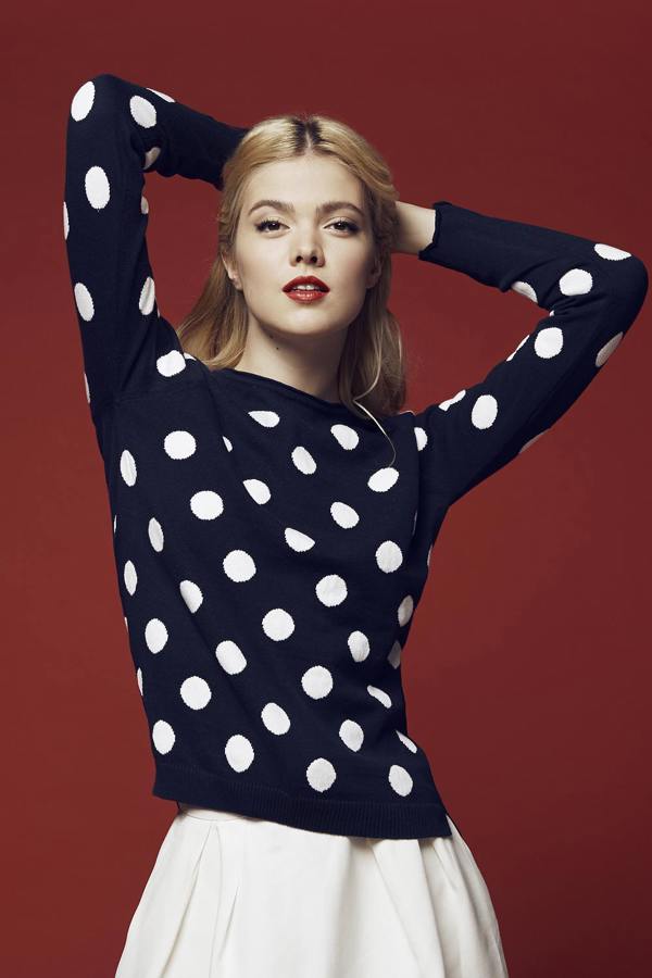 Rumour London Emmy intarsia-polka dot knitted jumper