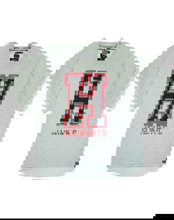 Harry Potter Womens Grey Hogwarts Alumni Text Print Cropped Short Sleeved T-Shirt