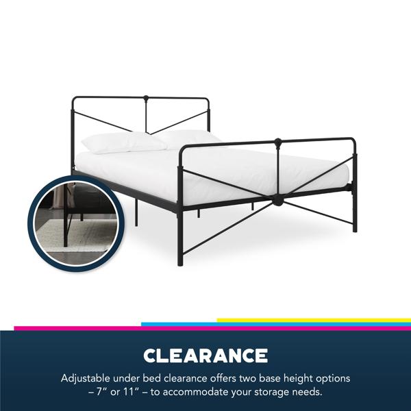 Dorel Home Leopold Metal Bed Black - Double