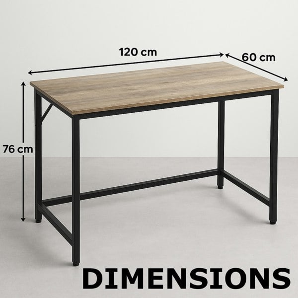 Storvo Industrial Large 120CM Wide Computer Desk For Home Office Workstation
