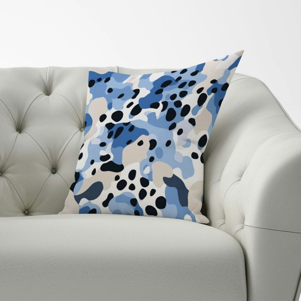 Warren Reed Blue Camouflage Pattern Cushions