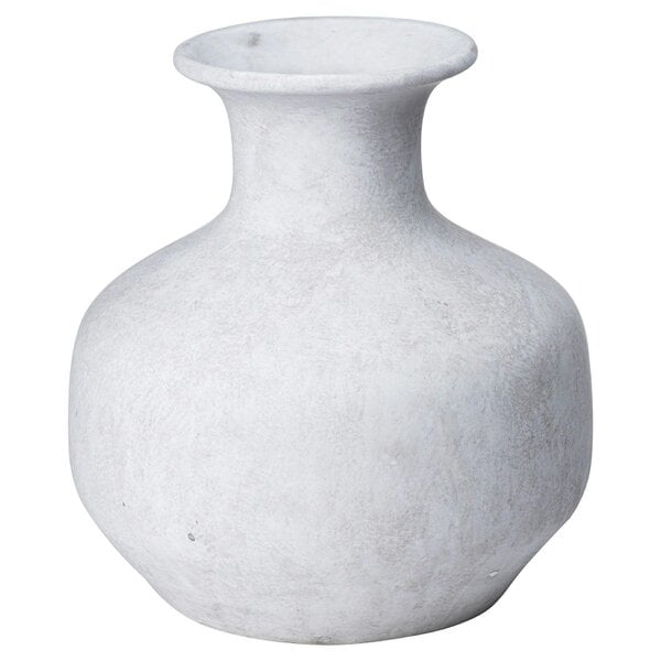 Wyld Haus Terra White Stoneware Squat Textured Ceramic Vase