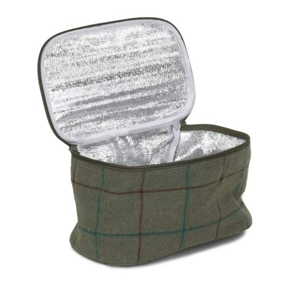 Small Green Tweed Cooler Picnic Bag