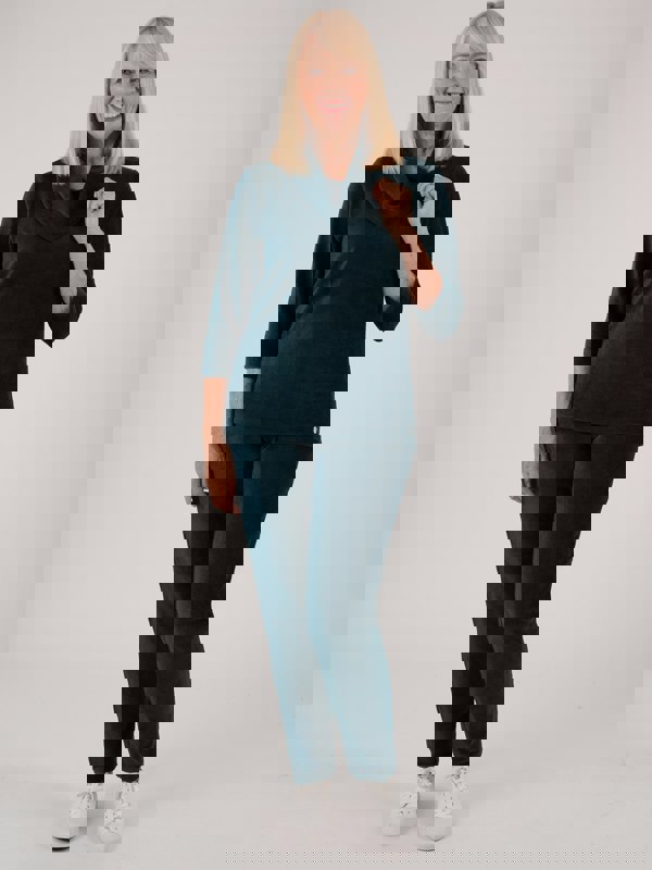 PennyPlain Ribbed Velour Trousers - Peacock Short