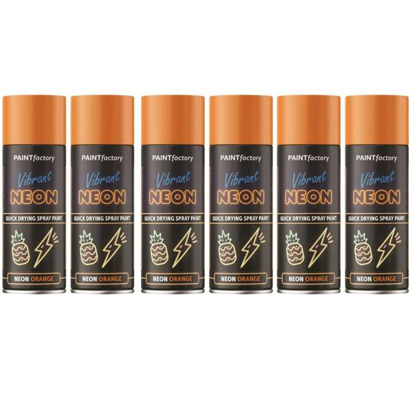 Paint Factory 6X  Neon Orange Spray Paint 400ml